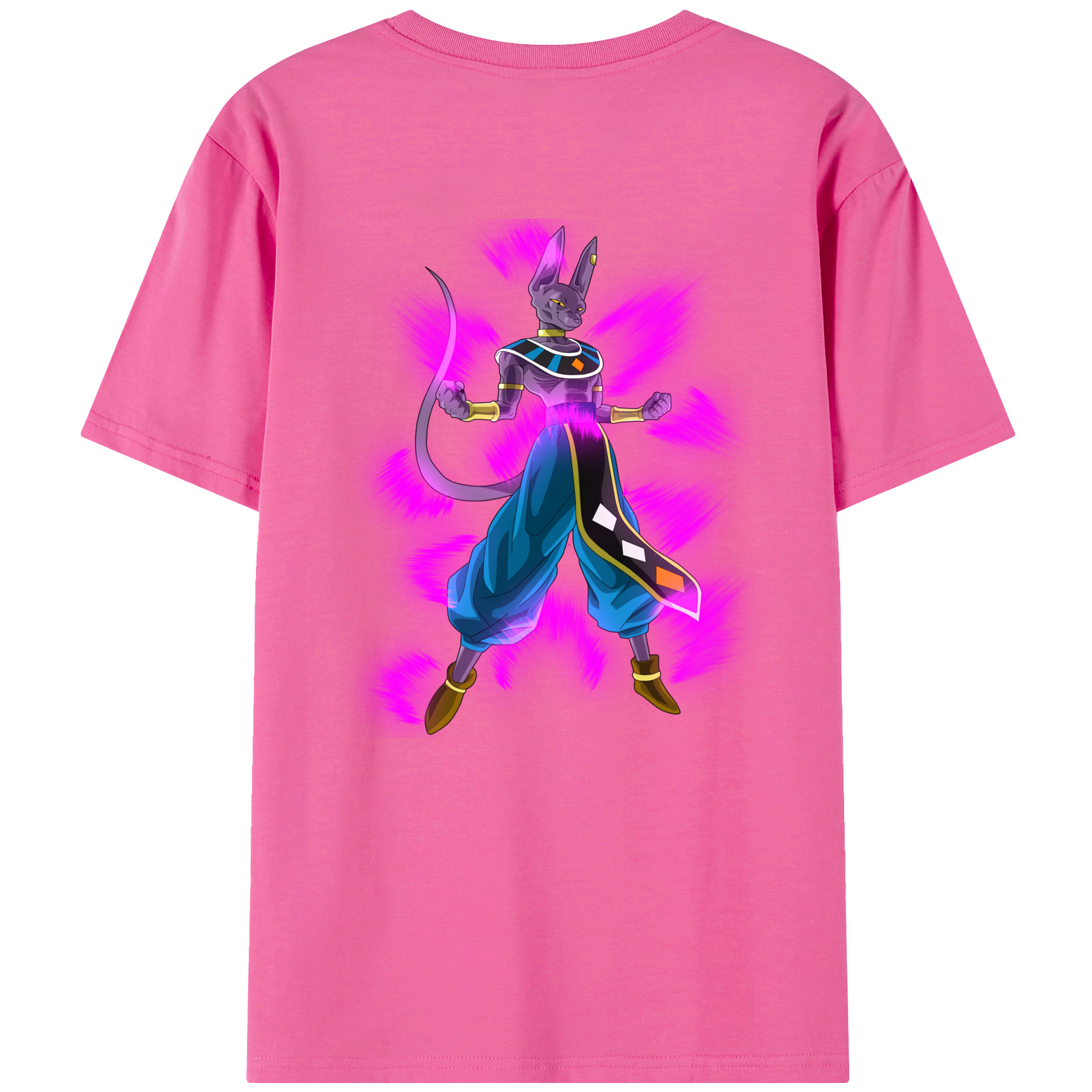 （画像用） ドラゴンボール ビルス 破壊神ビルス DRAGON BALL Beerus Birusu レディース半袖Tシャツ(バックプリント)